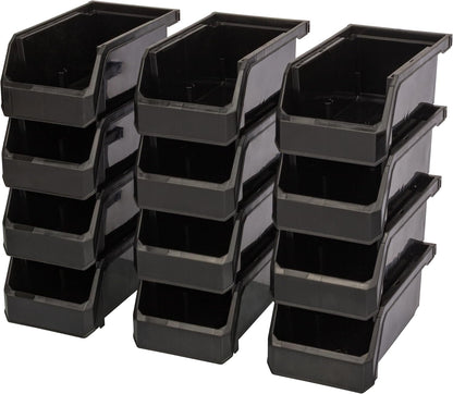  ReadySpace Lot De 4 Conteneurs En Plastique Extra Larges Pour Organiser Et Ranger Les Placards, La Cuisine, Le Bureau Ou Le Garde-manger, 37,5 X 41,9 X 17,8 Cm, Noir