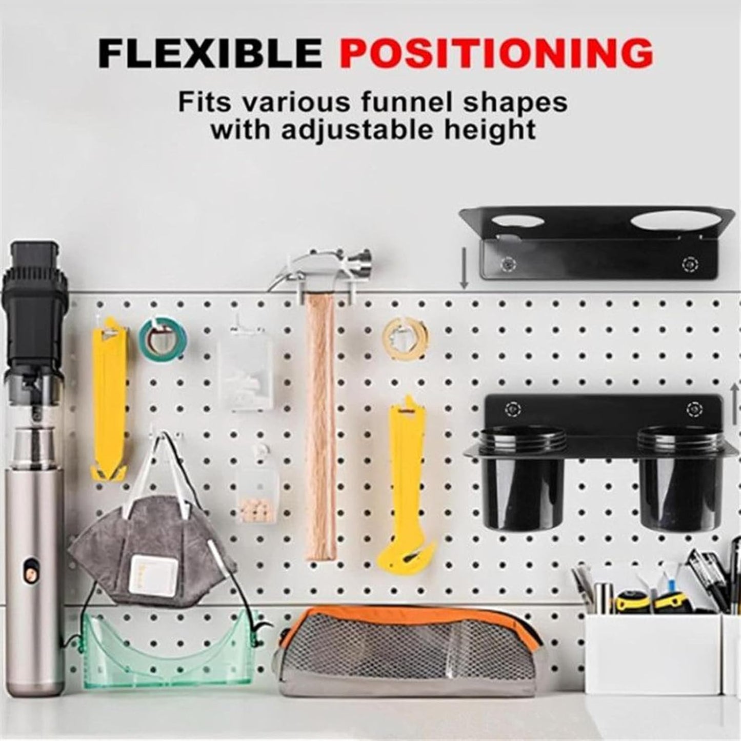  Générique Rangement Pour Entonnoirs à Huile | 2 Pièces Support De Montage | Support Fixation Murale Pour Camping Abri Atelier Maison Bureau