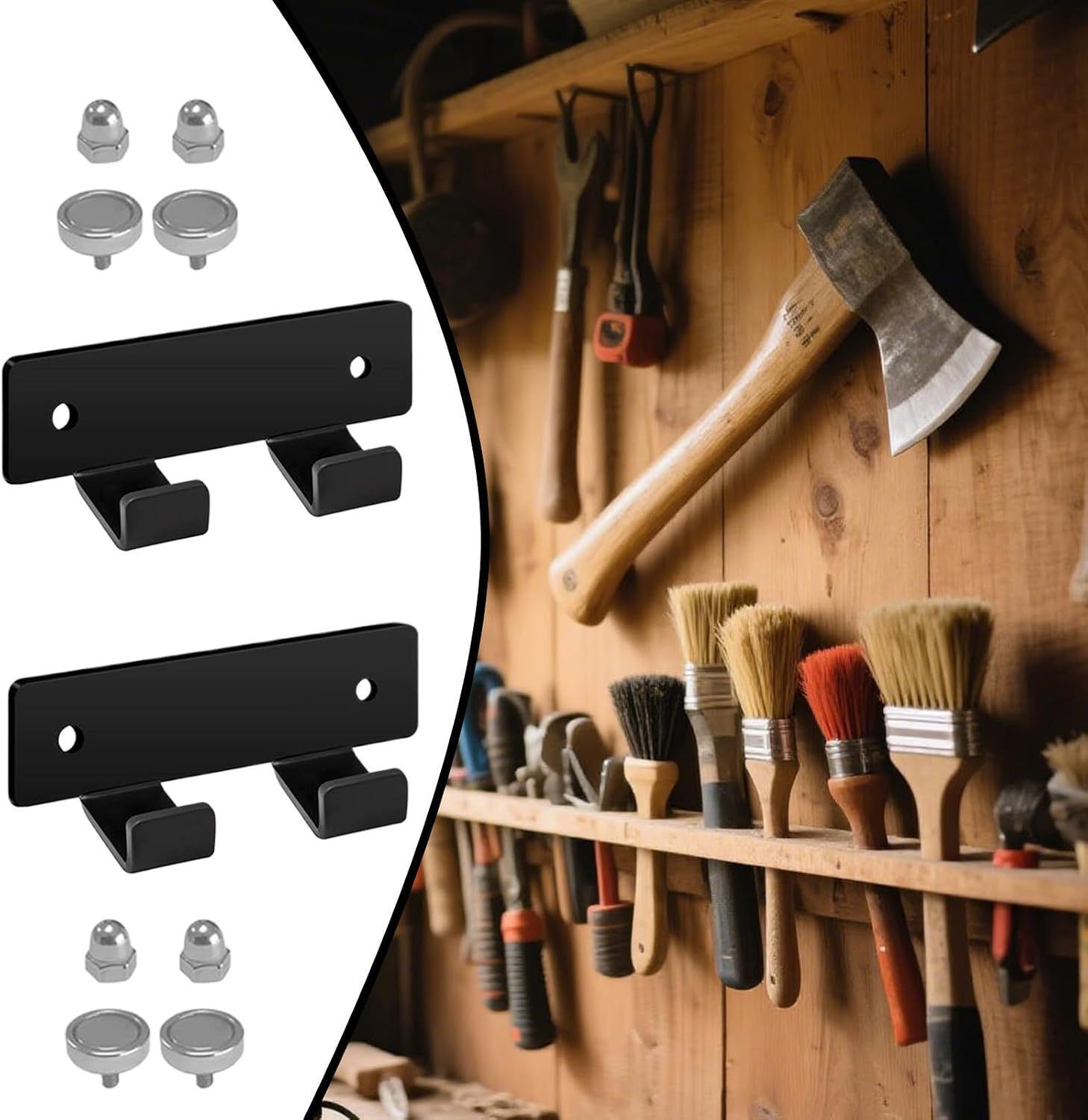 GENERIC Porte-clés Magnétique Pour Mandrin – Organiseur De Rangement Magnétique Pour Outils De Tour Et D'atelier | Construction En Acier Avec Matériel De Montage, Accessoire Mural En 2 Pièces, Pour Garage