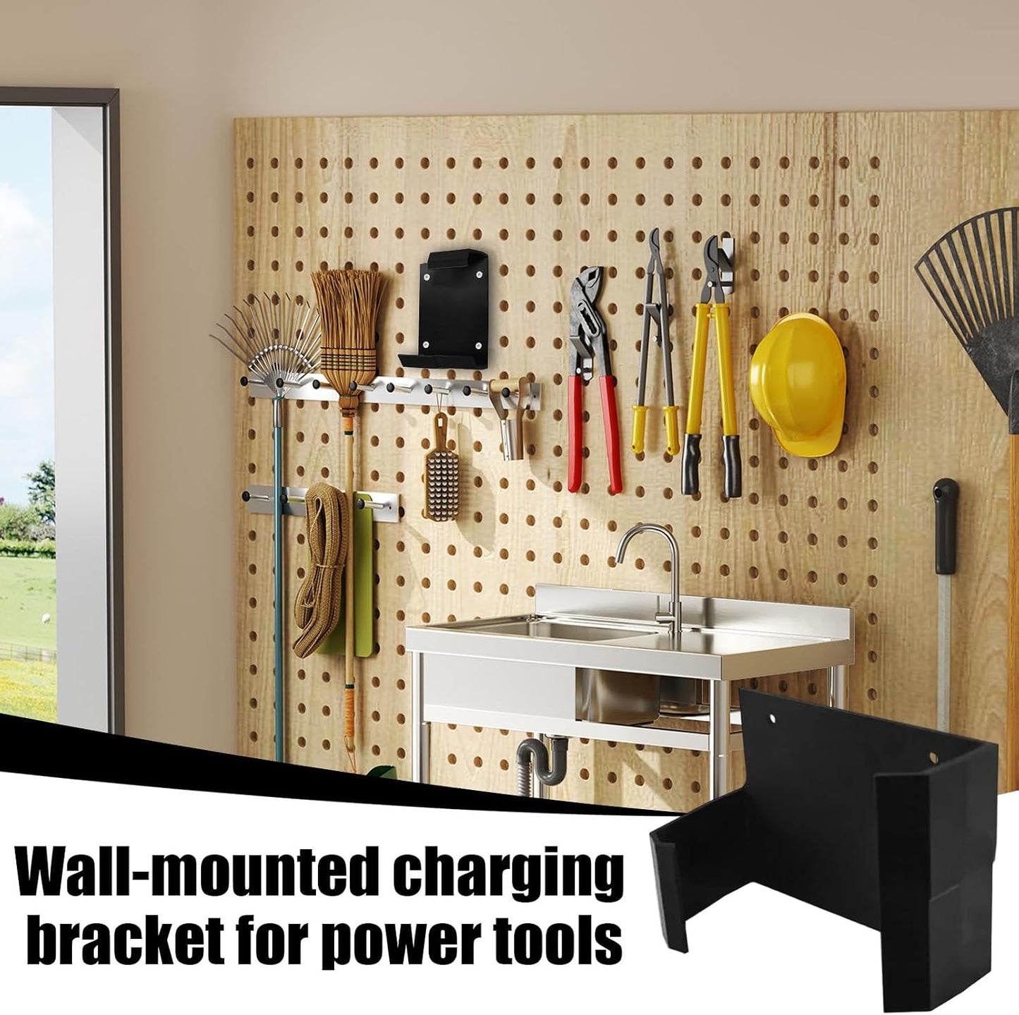 GENERIC Organiseur D'outils électriques, Support Mural Pour Perceuse Pour Garage, Atelier Avec Fonction De Rangement Robuste, Support Utilitaire, Marteau Tournevis, Réparation Automobile De Maison, Cour
