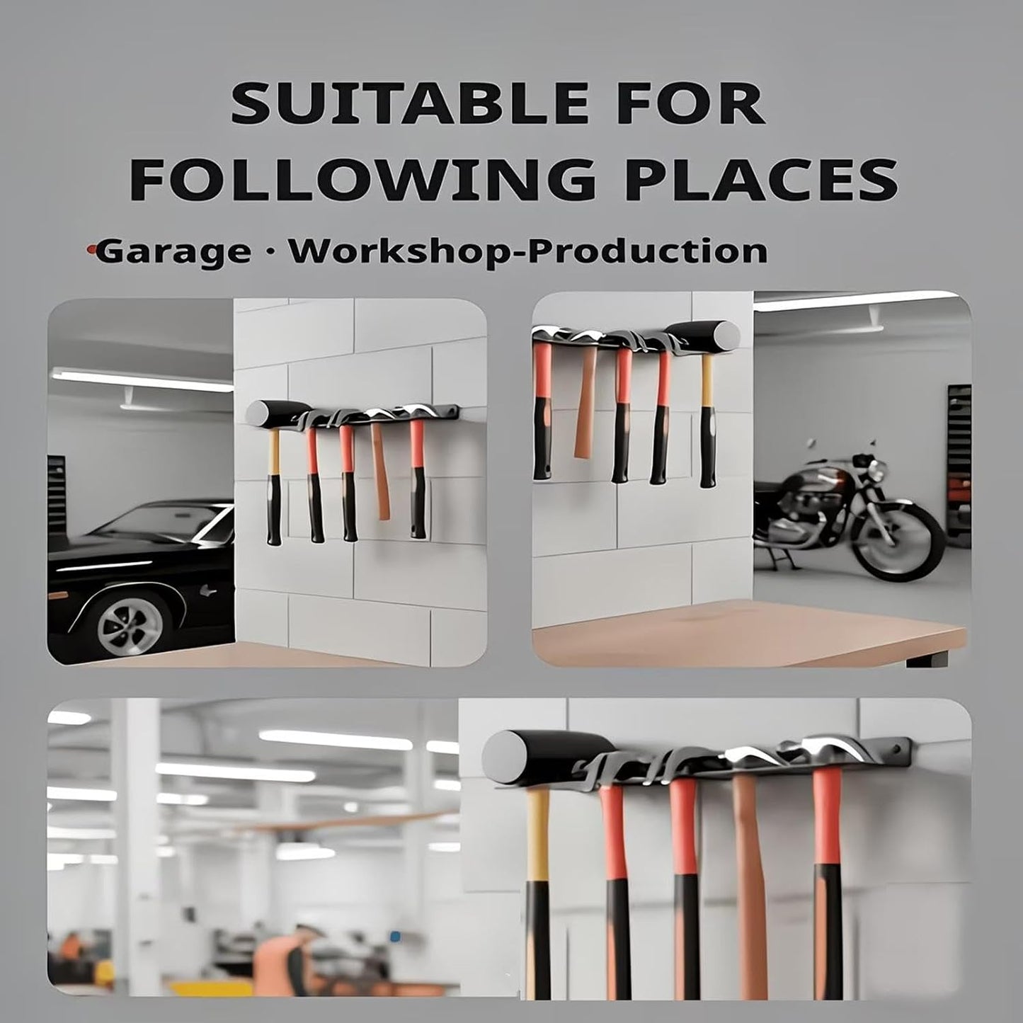  Générique Organisateur Mural Pour Outils,Support Mural De Garage à Cinq Compartiments Utilitaires - Organiseur De Rangement à Clés | Pour Abri, Atelier, Usine, Maison, Pinces, Tournevis Et Clés