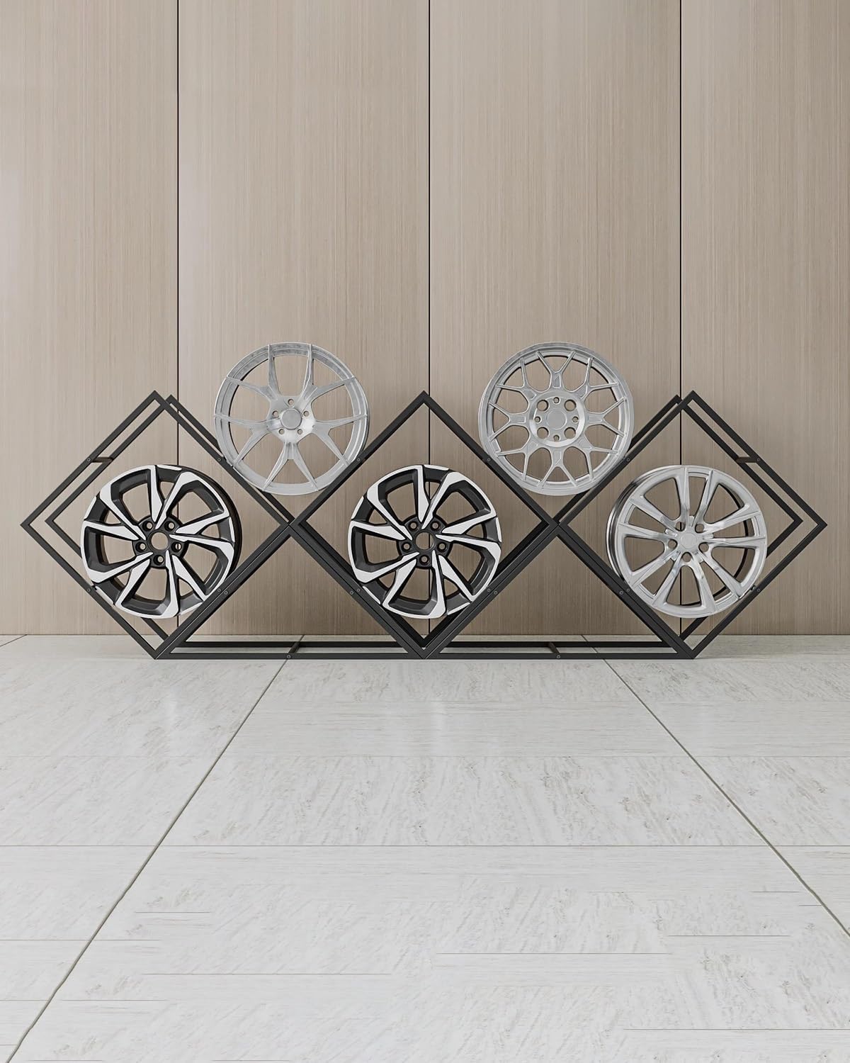  Générique Présentoir De Jantes De Pneus De Garage Robuste, Supports De Rangement Empilables, Organiseur à 7 Niveaux Pour Pneus De Voiture, Support De Jantes Durable Pour La Maison Et L'atelier