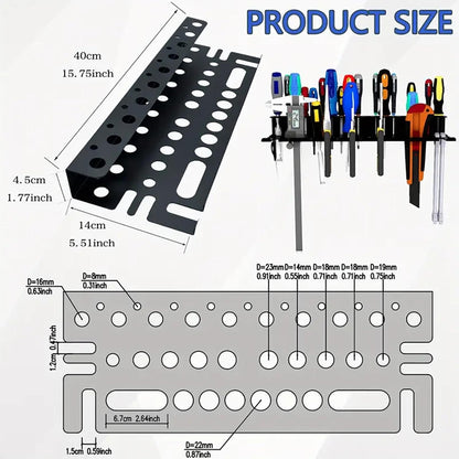 GENERIC Organisateur De Porte-tournevis, Organisateur D'outils En Métal, Support De Rangement De Clés, Organisateur D'outils De Pince, Organisateur De Porte-tournevis, Rangement D'outils Polyvalent, Support