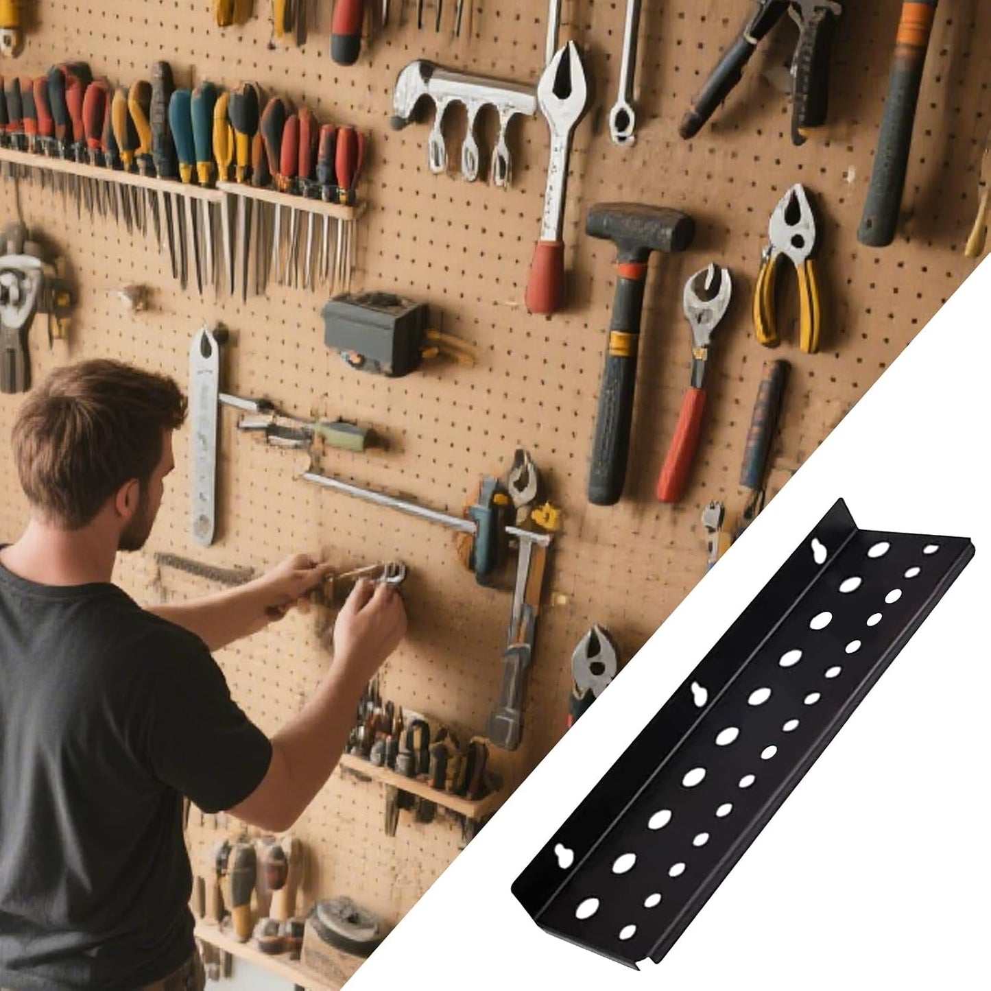 GENERIC Support Mural Pour Tournevis, Pince - Étagère Utilitaire à 25 Trous - Petit Support D'outils à Main Pour Garage Et établi