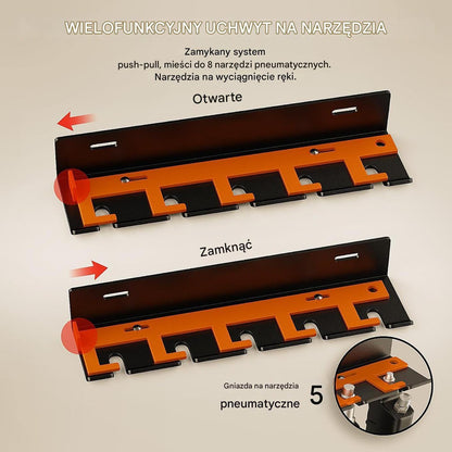 GENERIC Organisateur D'outils Pneumatiques,Station De Perceuse Murale À 5 Sockets Pour Perceuse Et Ponceuse,Porte-Outils Pneumatiques | Pour Perceuse Tournevis Outils Électriques Pour Atelier De Jardin