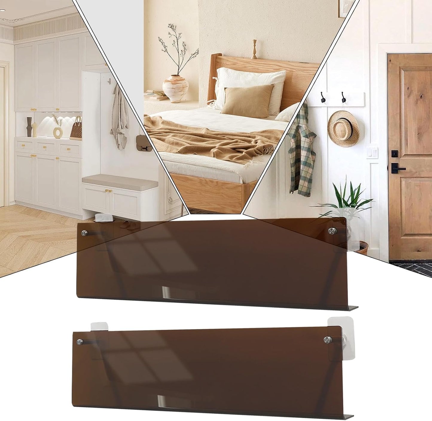  Générique Porte-Vinyles Mural | Étagère En Acrylique Transparent Multifonctionnelle,Support Pour Albums Étagère Sans Perçage - Pour Collectionneurs Amateurs De Musique Salon Chambre Home Cinéma