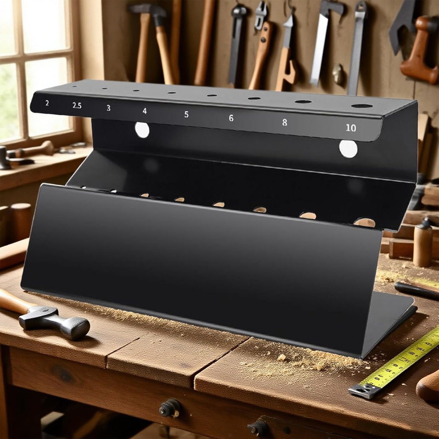 GENERIC Support De Rangement Pour Clés – Support Hexagonal Pour Garage | Organiseur D'outils Robuste Avec Cadre Peu Encombrant Et Fonctionnalités Multi-fentes Pour Atelier, Réparation, Atelier, Salon, Projets