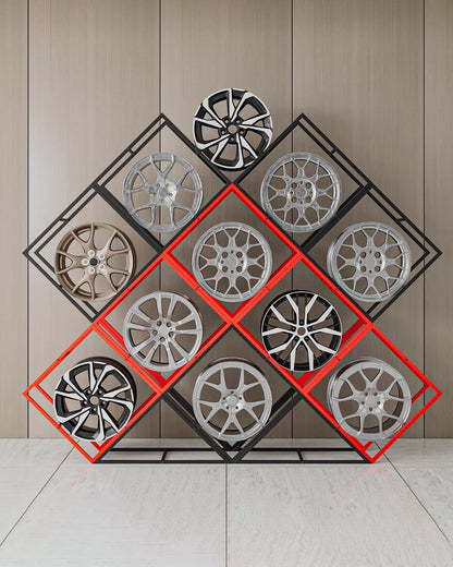  Générique Présentoir De Jantes De Pneus De Garage Robuste, Supports De Rangement Empilables, Organiseur à 7 Niveaux Pour Pneus De Voiture, Support De Jantes Durable Pour La Maison Et L'atelier