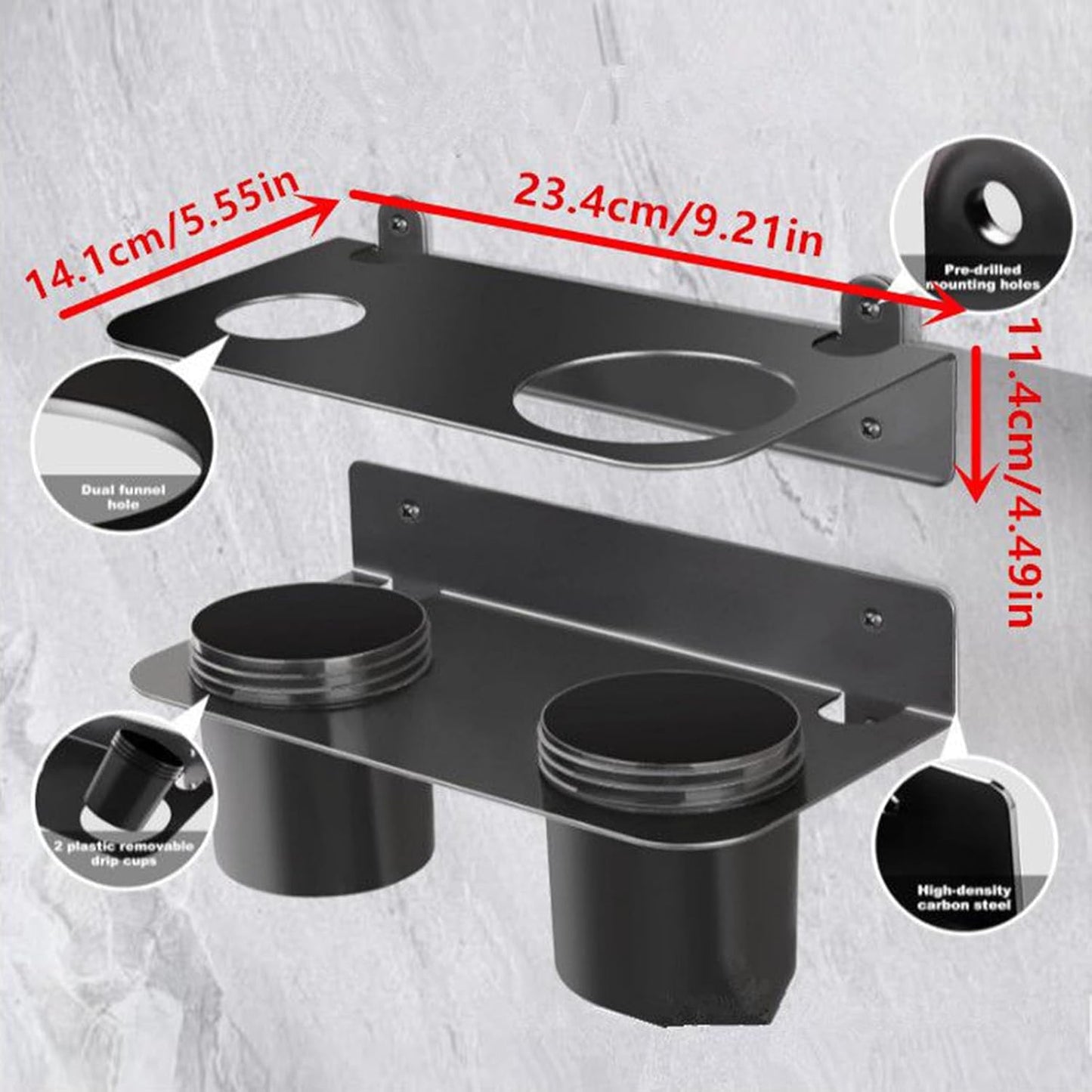  Générique Rangement Pour Entonnoirs à Huile | 2 Pièces Support De Montage | Support Fixation Murale Pour Camping Abri Atelier Maison Bureau