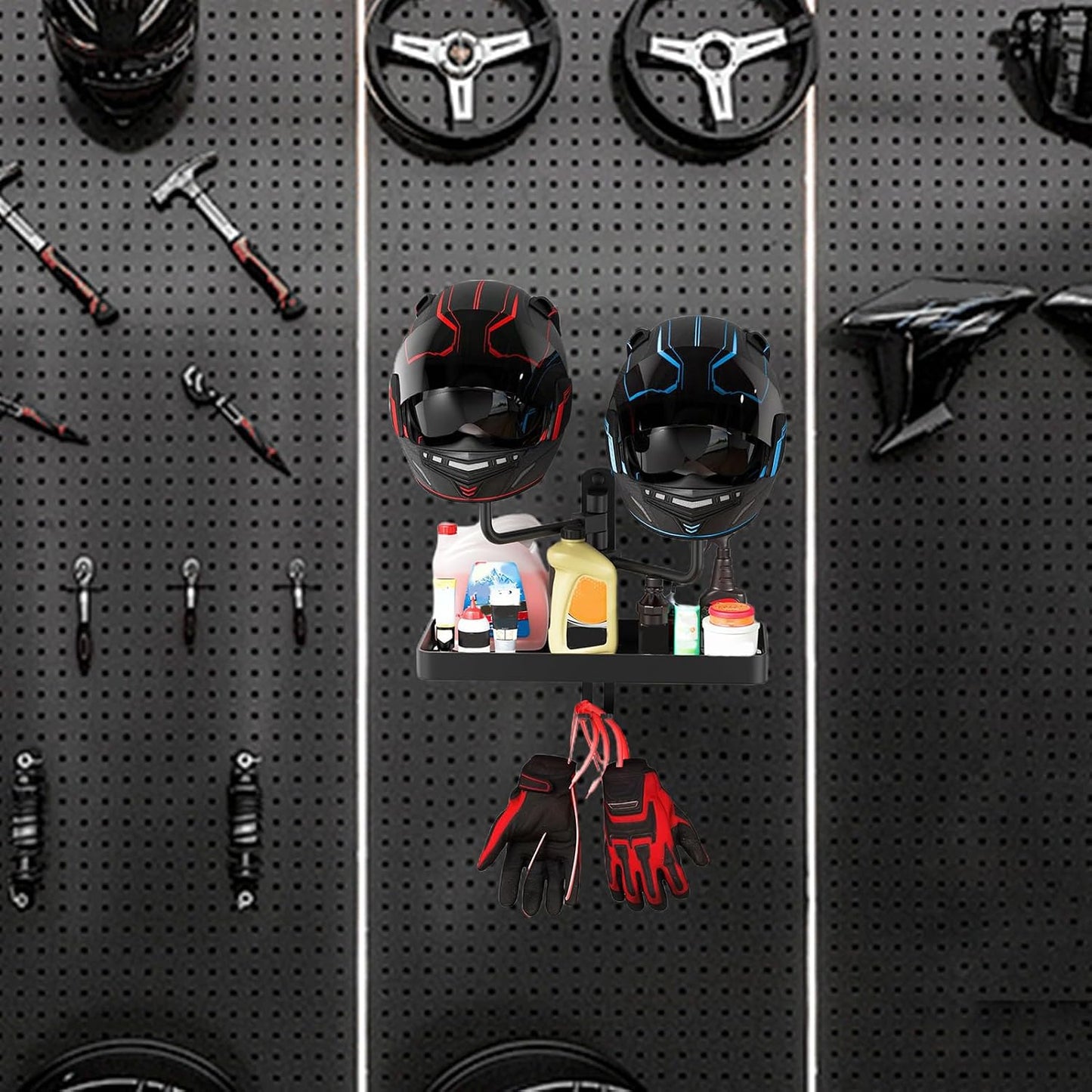  Helmet Holder, Motorcycle Hat Rack, Helmet Stand, Wall Mount Motorcycle Safety Hat Hook, Single And Double Heads Helmet Holder, Motorcycle Accessory Storage For Coats Hats
