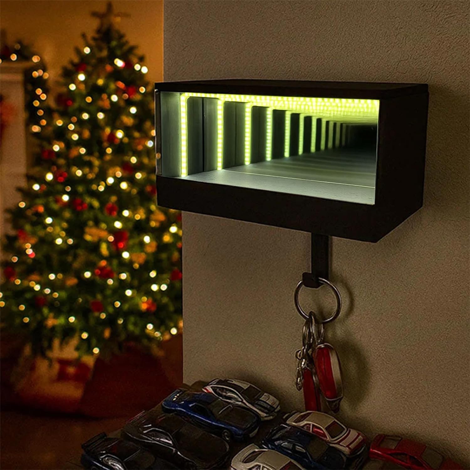  Organisateur De Garage Avec Crochet Mural Avec Lumières LED Pour Entrée Couloir Solution De Rangement Pour Les Amateurs De Voiture Support De Garage De Voiture