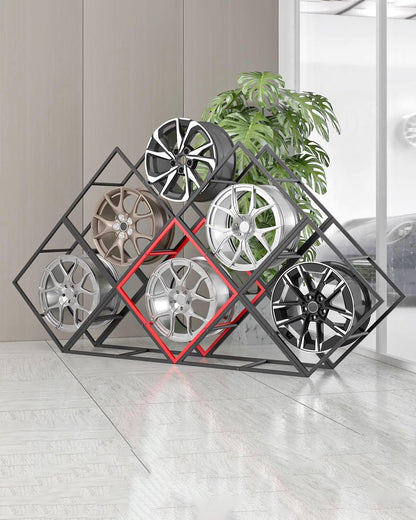  Générique Présentoir De Jantes De Pneus De Garage Robuste, Supports De Rangement Empilables, Organiseur à 7 Niveaux Pour Pneus De Voiture, Support De Jantes Durable Pour La Maison Et L'atelier