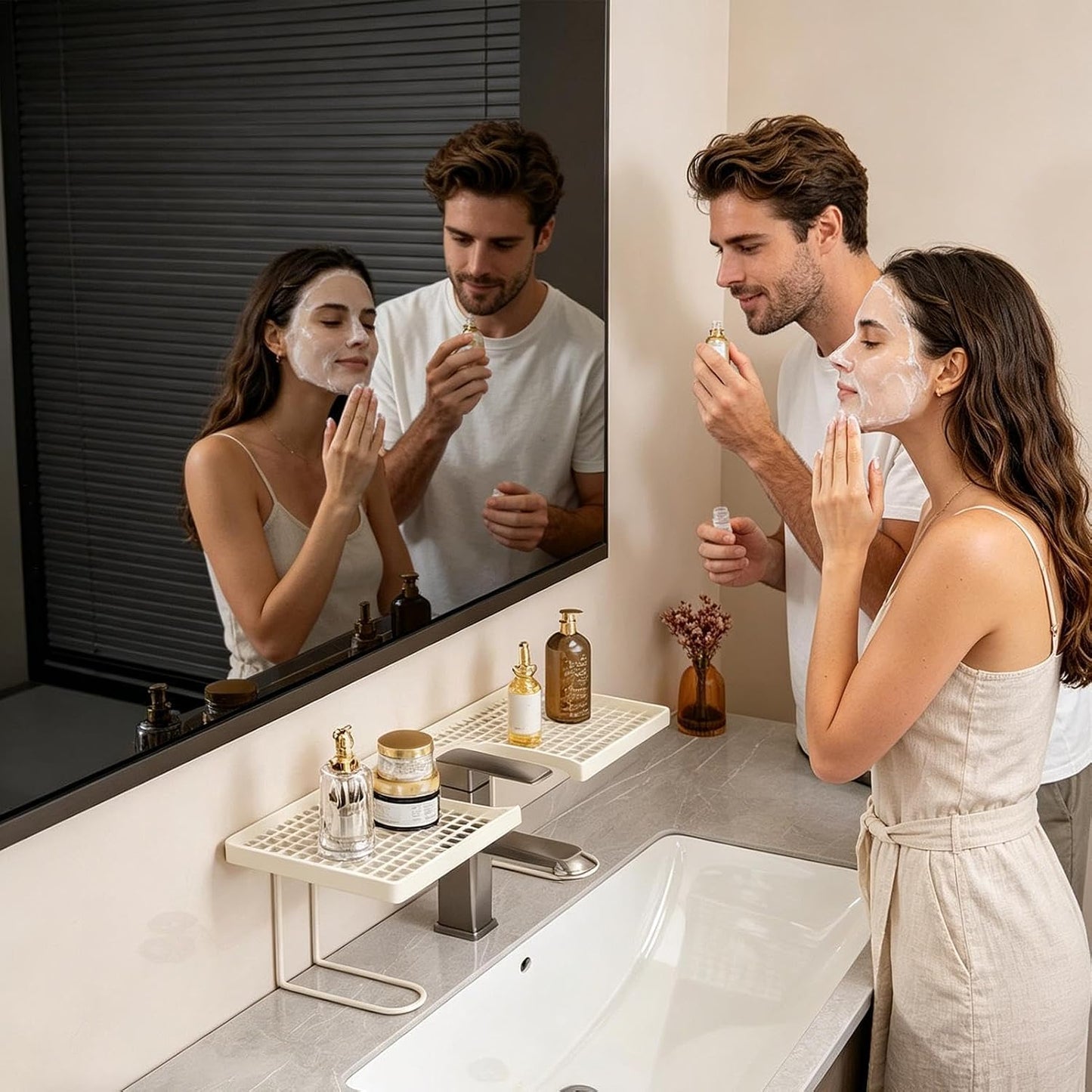 GENERIC Organiseur D'évier De Cuisine – Étagère De Vidange En Métal Sans Perçage, étagère De Rangement Pour Robinet Pour Comptoir De Cuisine, Maison, Appartement, Dortoir, Hôtel, Restaurant, Salle De Bain
