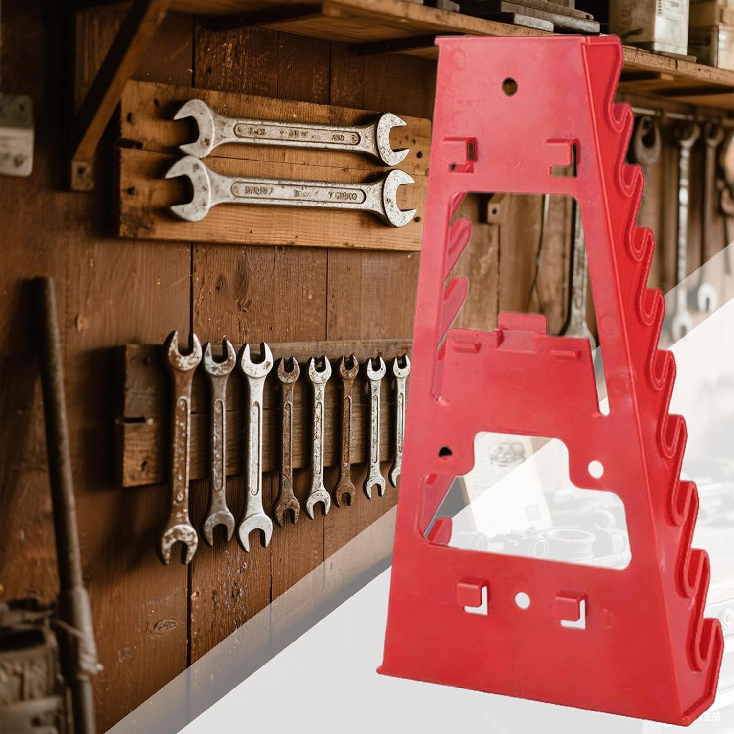  Générique Wrench Organizer, Heavy-Duty Rack For Pegboard, Space-Saving Tool Holder For Screwdrivers And Spanners, Storage Stand For Garage, Workshop, Repair Shop, Living Room