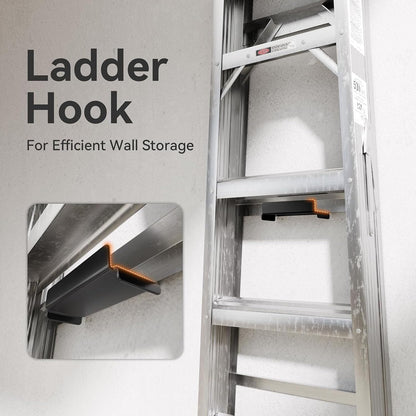  Ladder Crochets Pour Mur De Garage – Crochets De Rangement En Acier Robuste | Organiseur Mural Peu Encombrant Pour échelles, Chaises, Outils, Chariots, Meubles, Garage, Cabane, Studio, Brique En Bois