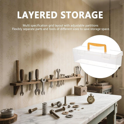  Boîte De Rangement D'outils, Organisateur De Stockage De Quincaillerie, Coffret De Rangement Transparent Avec Compartiments Pour Écrous Boulons Électronique Borne Marqueur Cliquet Pince Clé Et