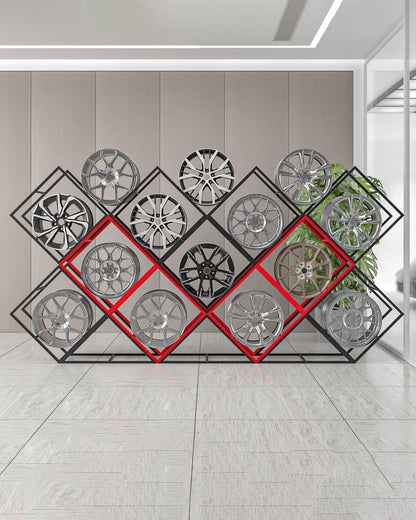  Générique Présentoir De Jantes De Pneus De Garage Robuste, Supports De Rangement Empilables, Organiseur à 7 Niveaux Pour Pneus De Voiture, Support De Jantes Durable Pour La Maison Et L'atelier