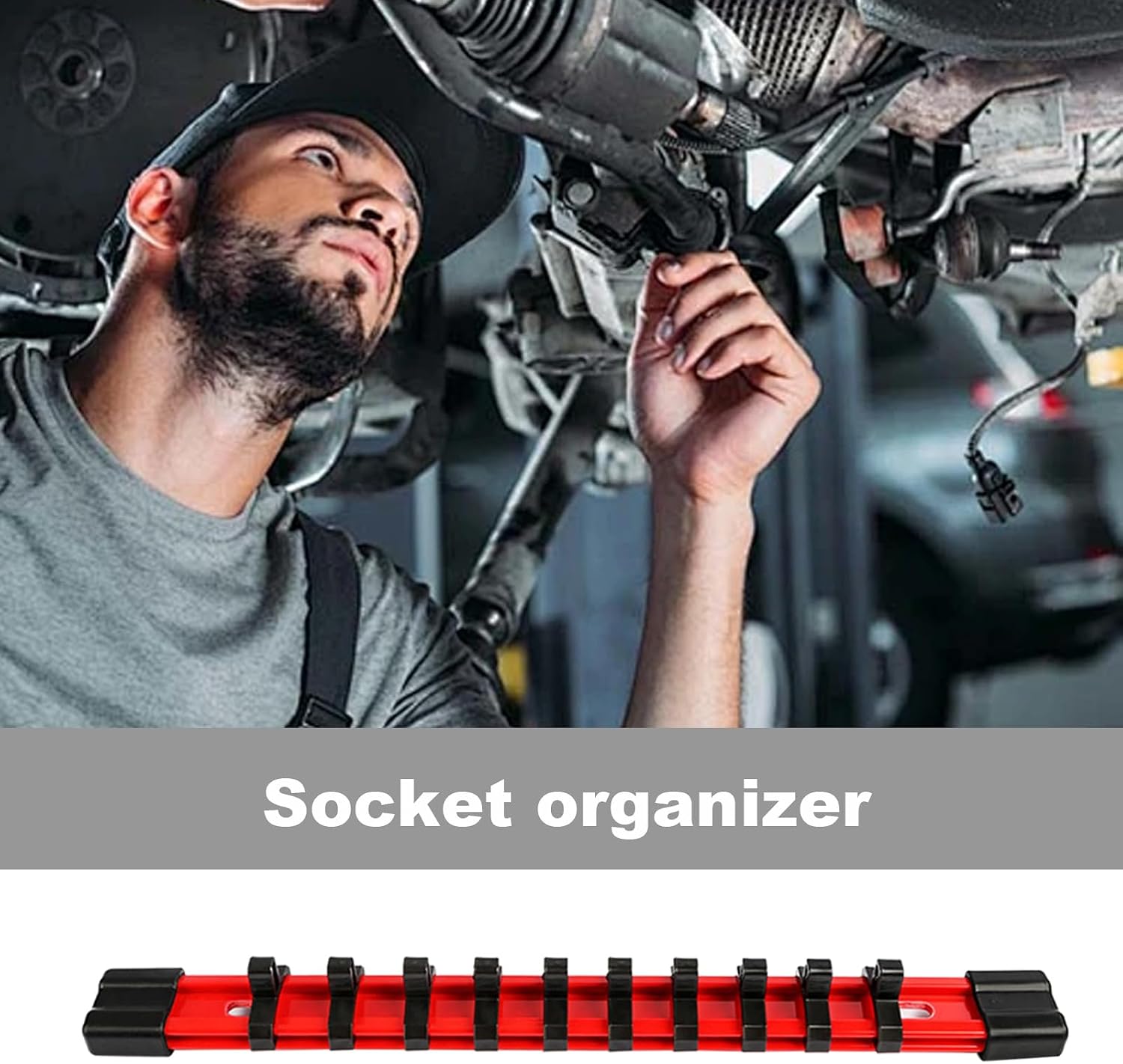  Sockets Tool Organizers, Adjustable Socket Holder, 1/2 Inches Tools Storage, Drive Socket Display, Rail Rack, Toolbox Stand For Workshop, Garages And Home Use