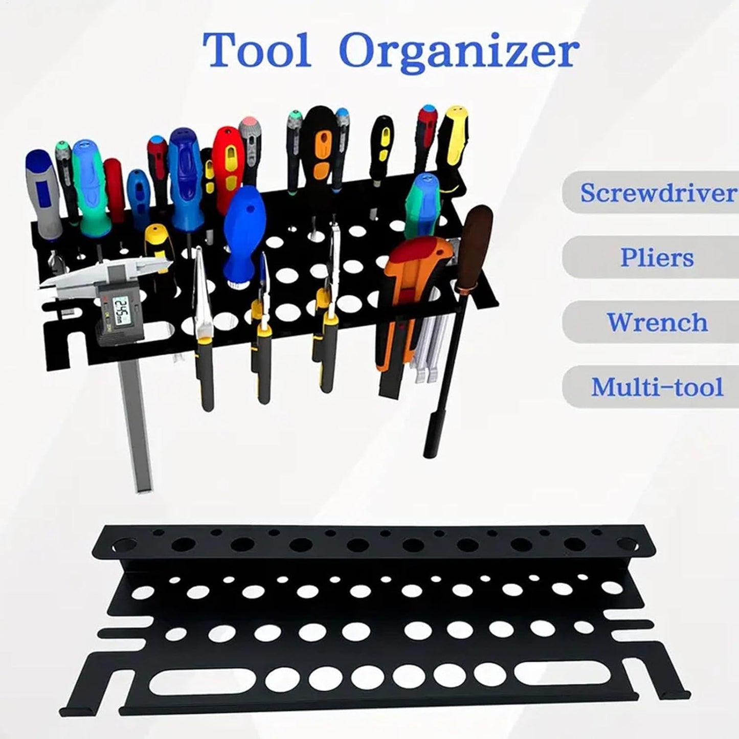 GENERIC Organisateur De Porte-tournevis, Organisateur D'outils En Métal, Support De Rangement De Clés, Organisateur D'outils De Pince, Organisateur De Porte-tournevis, Rangement D'outils Polyvalent, Support