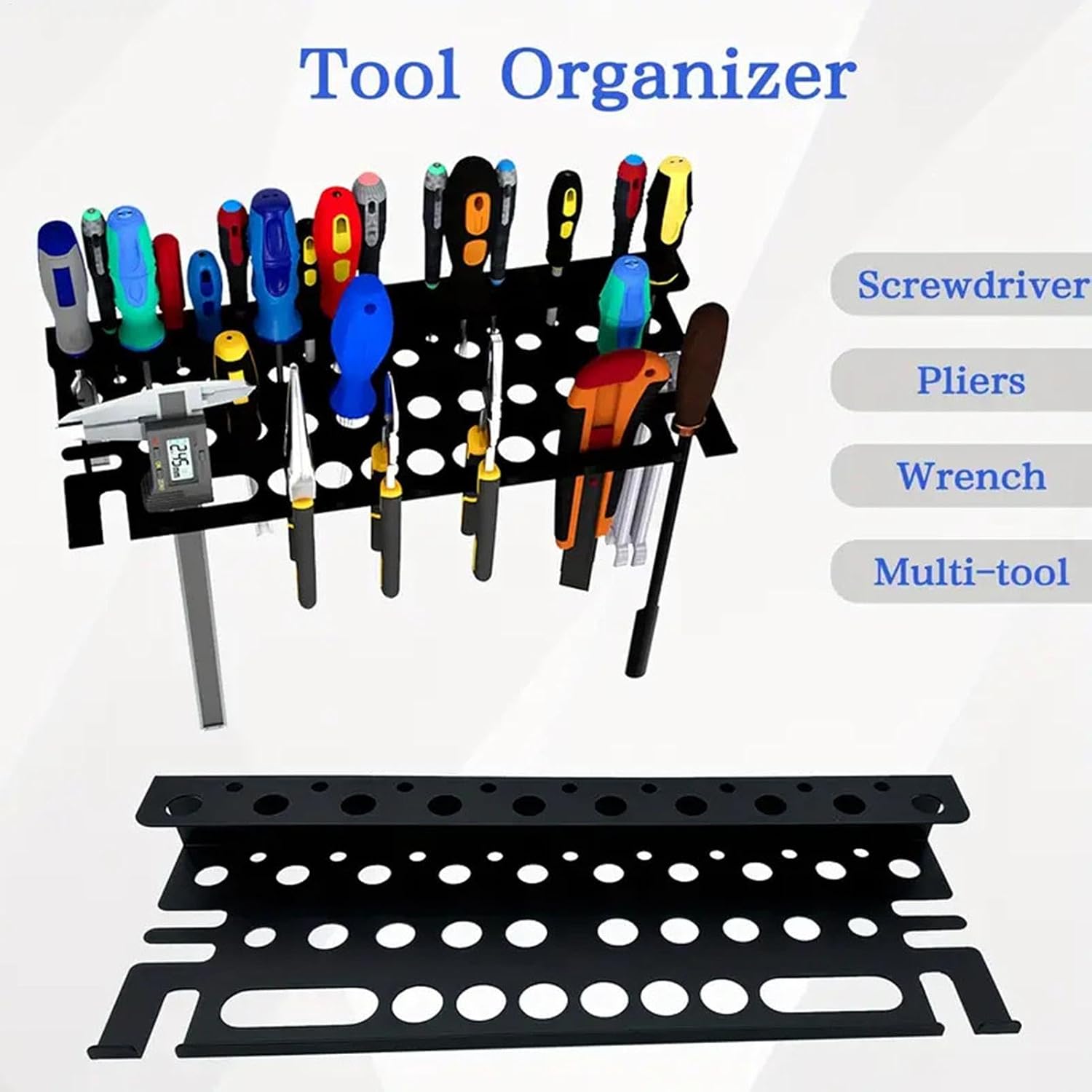 GENERIC Organisateur De Porte-tournevis, Organisateur D'outils En Métal, Support De Rangement De Clés, Organisateur D'outils De Pince, Organisateur De Porte-tournevis, Rangement D'outils Polyvalent, Support