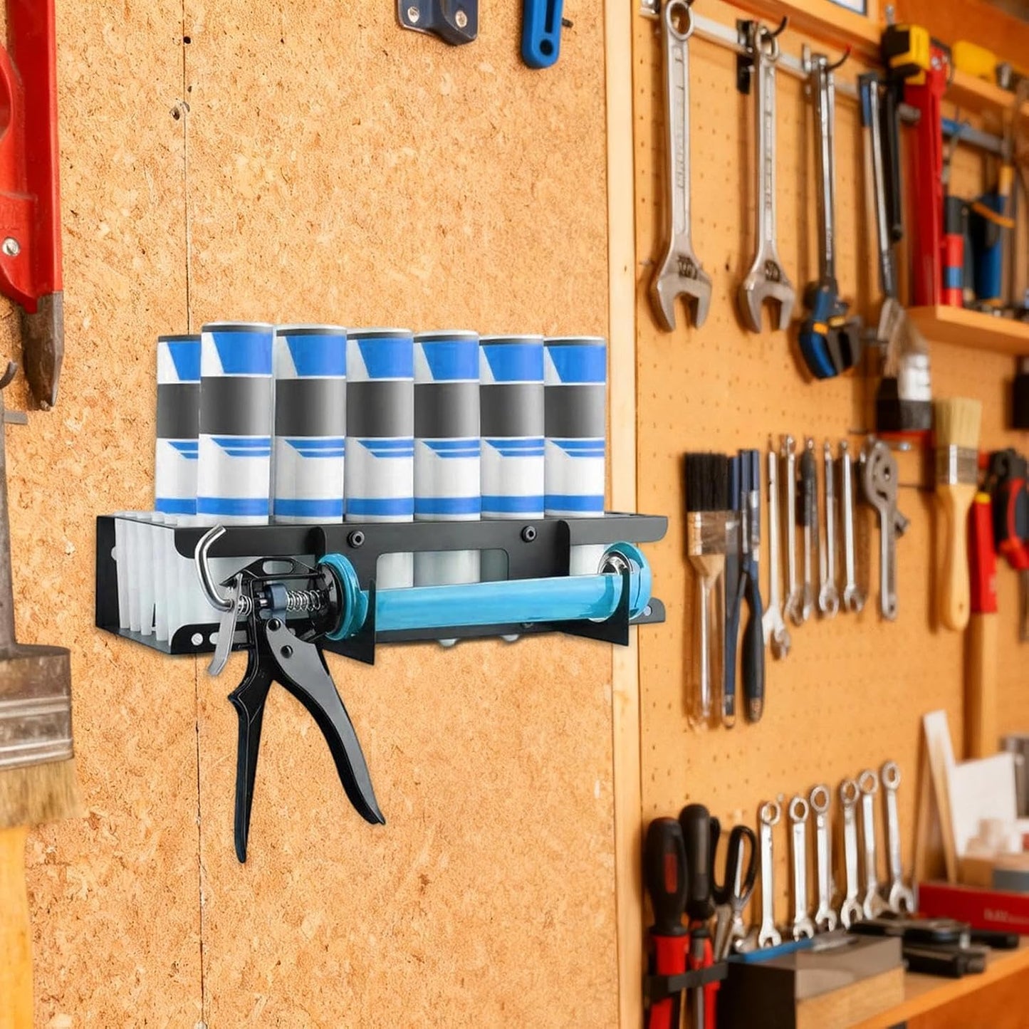  Support De Rangement Mural, Organisateur D'outils à 12 Emplacements, Support De Rangement Mural En Métal Avec Forte Capacité De Charge, Supports D'organisation D'atelier, Suport D'outils Peu