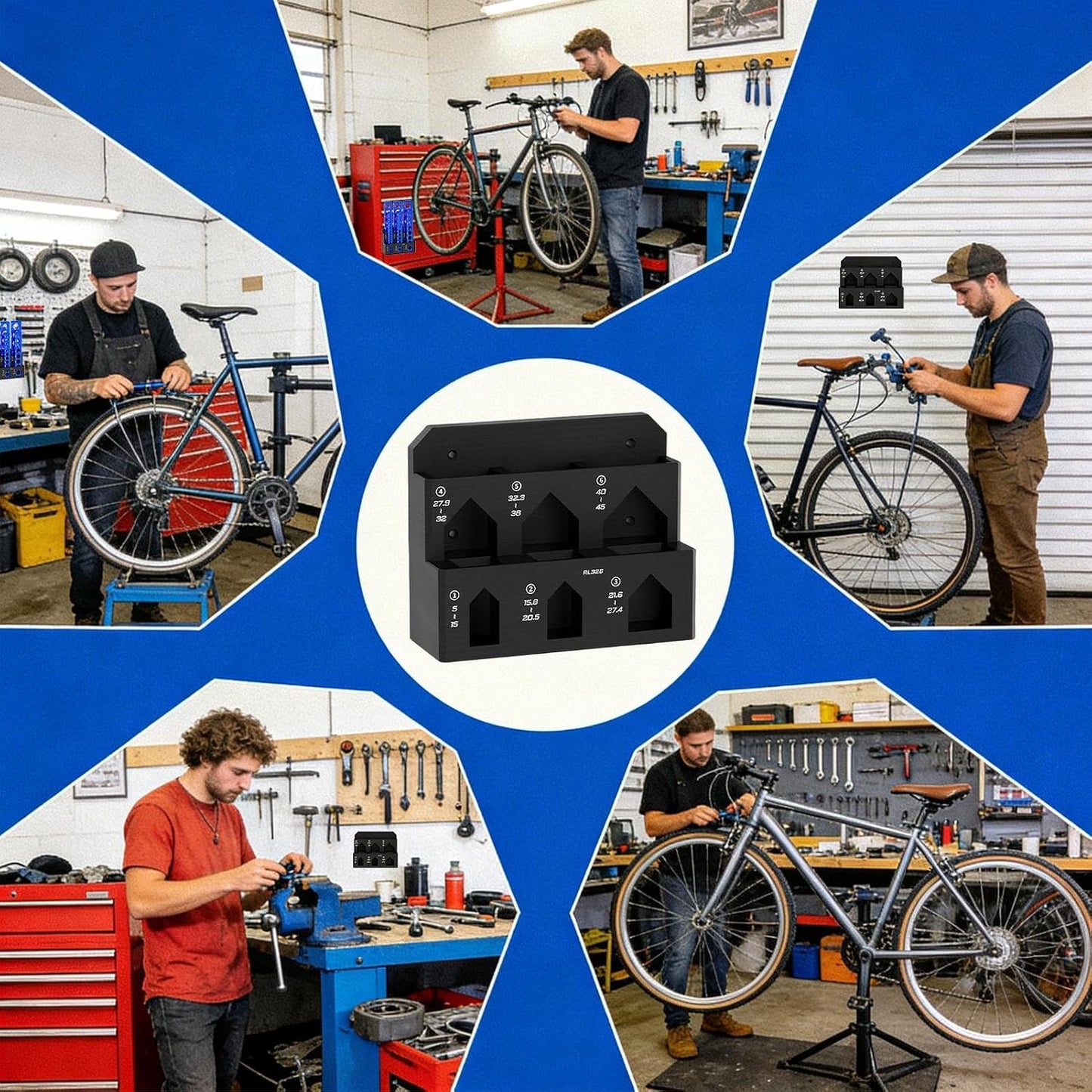  Support De Serrage Mural | Organiseur Mural à 6 Emplacements Pour établi De Vélo, Organisateur D'outils De Travail Du Bois – Pour Garage, Atelier, Abri De Jardin, établi, Panneau Perforé