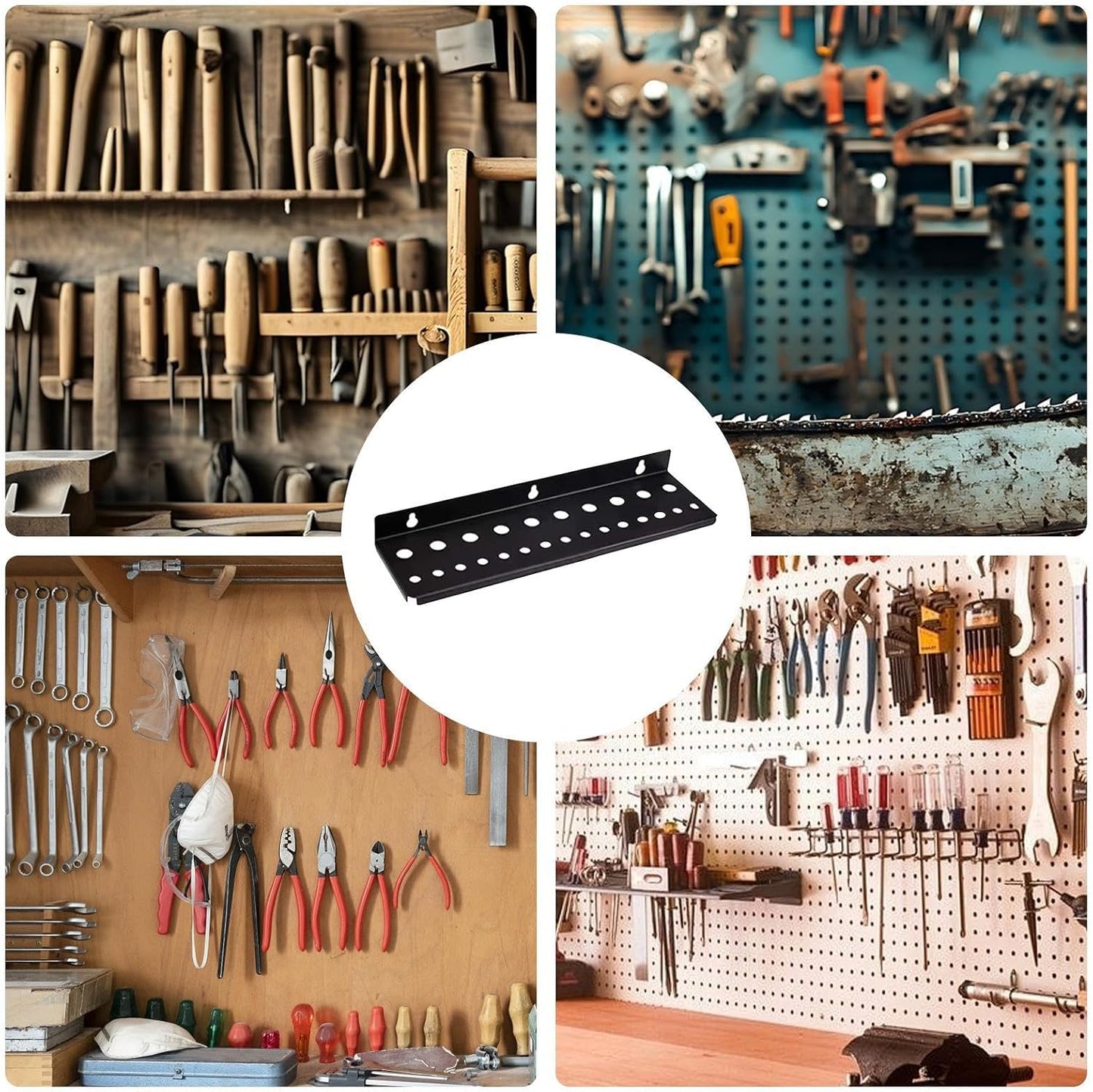 GENERIC Support Mural Pour Tournevis, Pince - Étagère Utilitaire à 25 Trous - Petit Support D'outils à Main Pour Garage Et établi