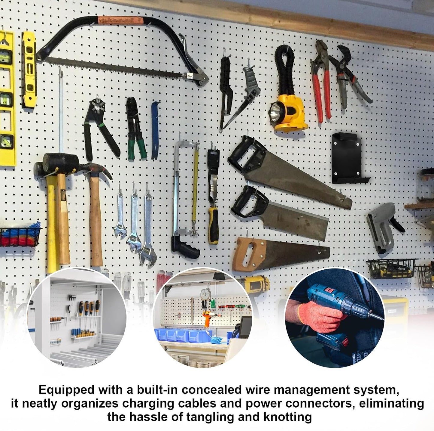 GENERIC Organiseur D'outils électriques, Support Mural Pour Perceuse Pour Garage, Atelier Avec Fonction De Rangement Robuste, Support Utilitaire, Marteau Tournevis, Réparation Automobile De Maison, Cour