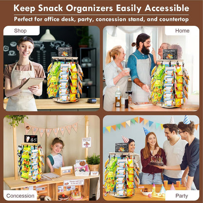  Générique Support D'affichage à Rack De Puces, Support De Puce/bonbons/rack De Snack, Cintre D'organisateur De Stockage De Base En Bois Avec Babillard, Rangement Alimentaire D'affichage De Bonbons