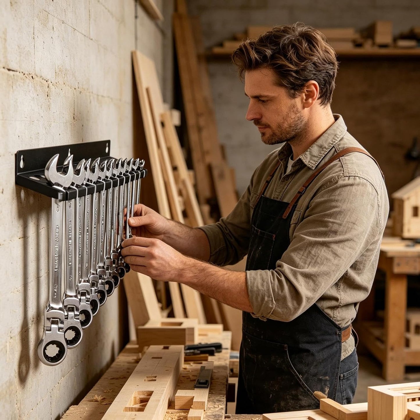  Supports Et Organiseurs Muraux De Clés, 12 Fentes En Fer Robuste Et Gain De Place, Support Mural Pour Clés, Pour Tournevis Hexagonaux Cliquet Cutter Ciseaux Maison Garage Atelier Espace Travail