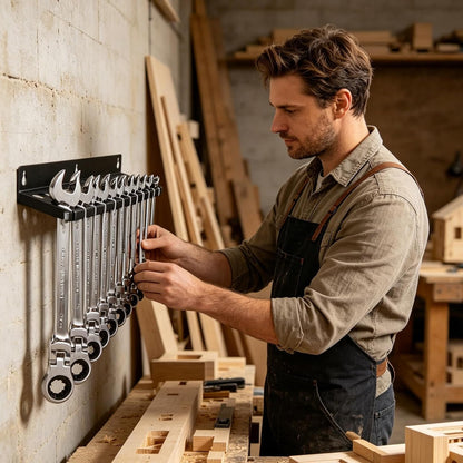  Supports Et Organiseurs Muraux De Clés, 12 Fentes En Fer Robuste Et Gain De Place, Support Mural Pour Clés, Pour Tournevis Hexagonaux Cliquet Cutter Ciseaux Maison Garage Atelier Espace Travail