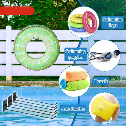  Lot De 3 Supports De Rangement Flottants En Fer Solide Pour Accessoires De Piscine Et équipements D'extérieur