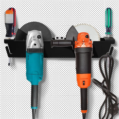 GENERIC Support Mural Pour Meuleuse D'angle - Tournevis - Outils électriques - Organiseur à 2 Emplacements Pour Atelier, établi Latéral, Panneau Perforé, Garage