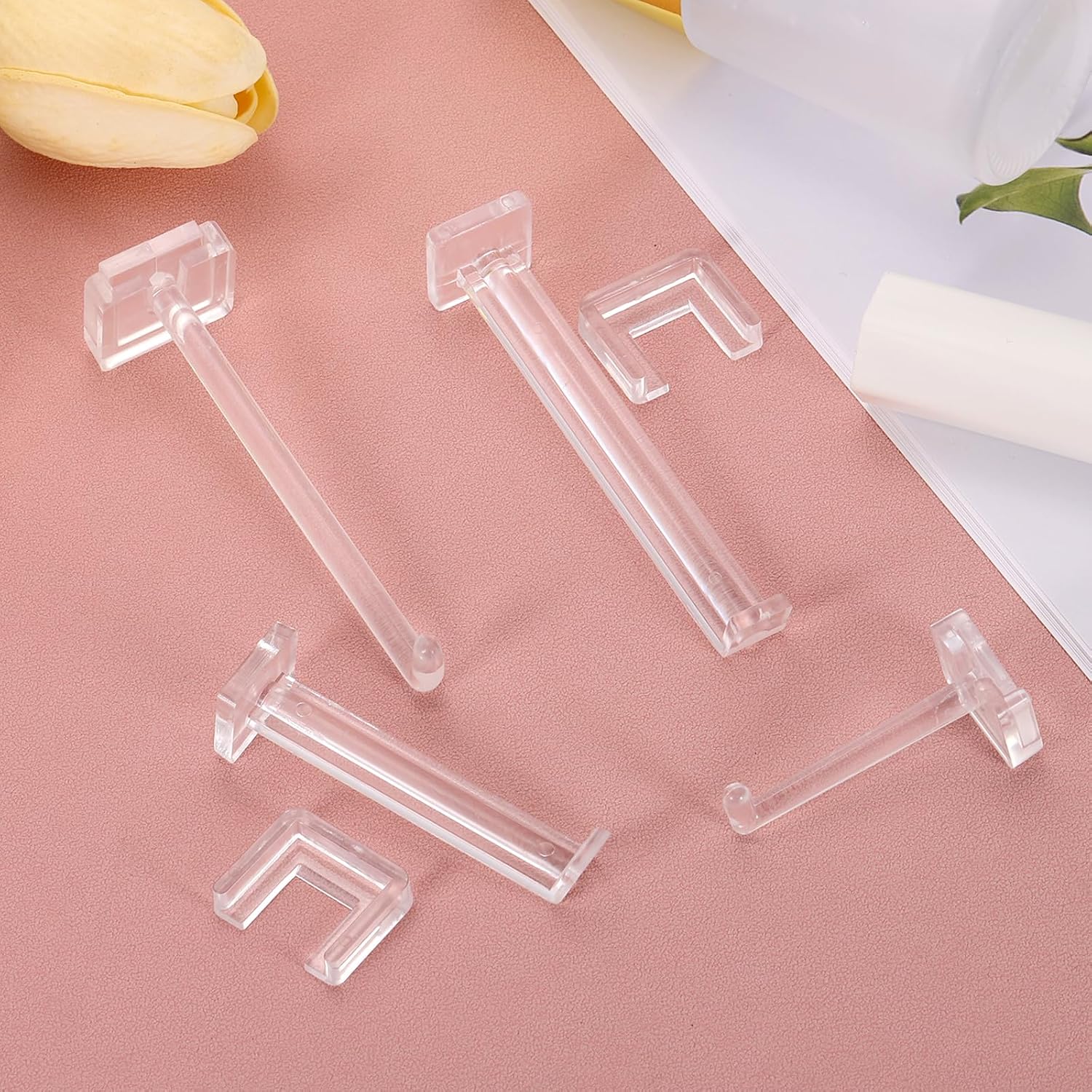  Sourcing Map Lot De 4 Mini Crochets Transparents En Acrylique De 4,3 Cm Pour étagère De Supermarché, Rangement De Supermarché, Magasin De Détail, Organisation