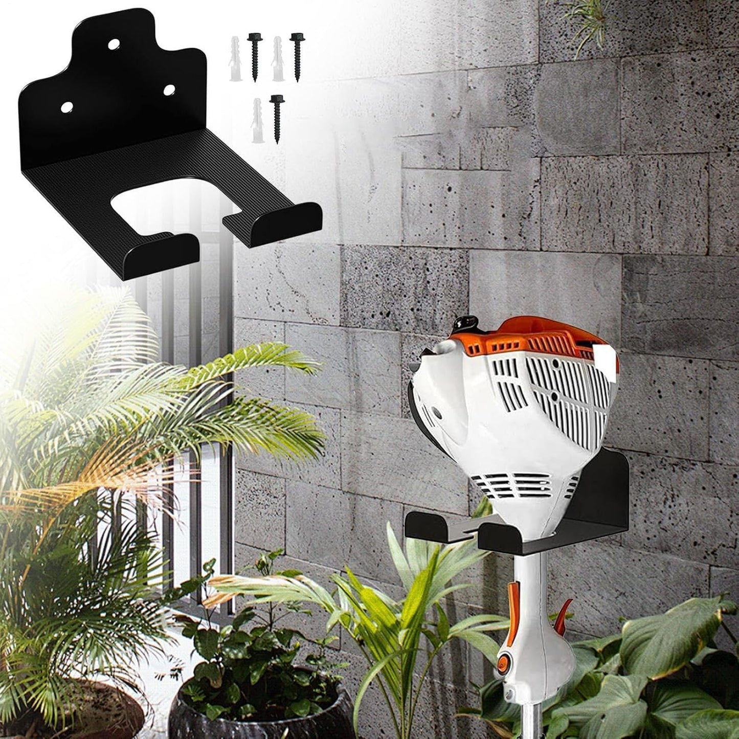 GENERIC Cintre Pour Débroussailleuse, Organiseur Mural En Acier – Cintre Pour Outils électriques Pour Pelouse, Jardin, Intérieur, Extérieur, Jardin, Ferme, Sous-sol, Pelle, Râteau, Balai, Vadrouille