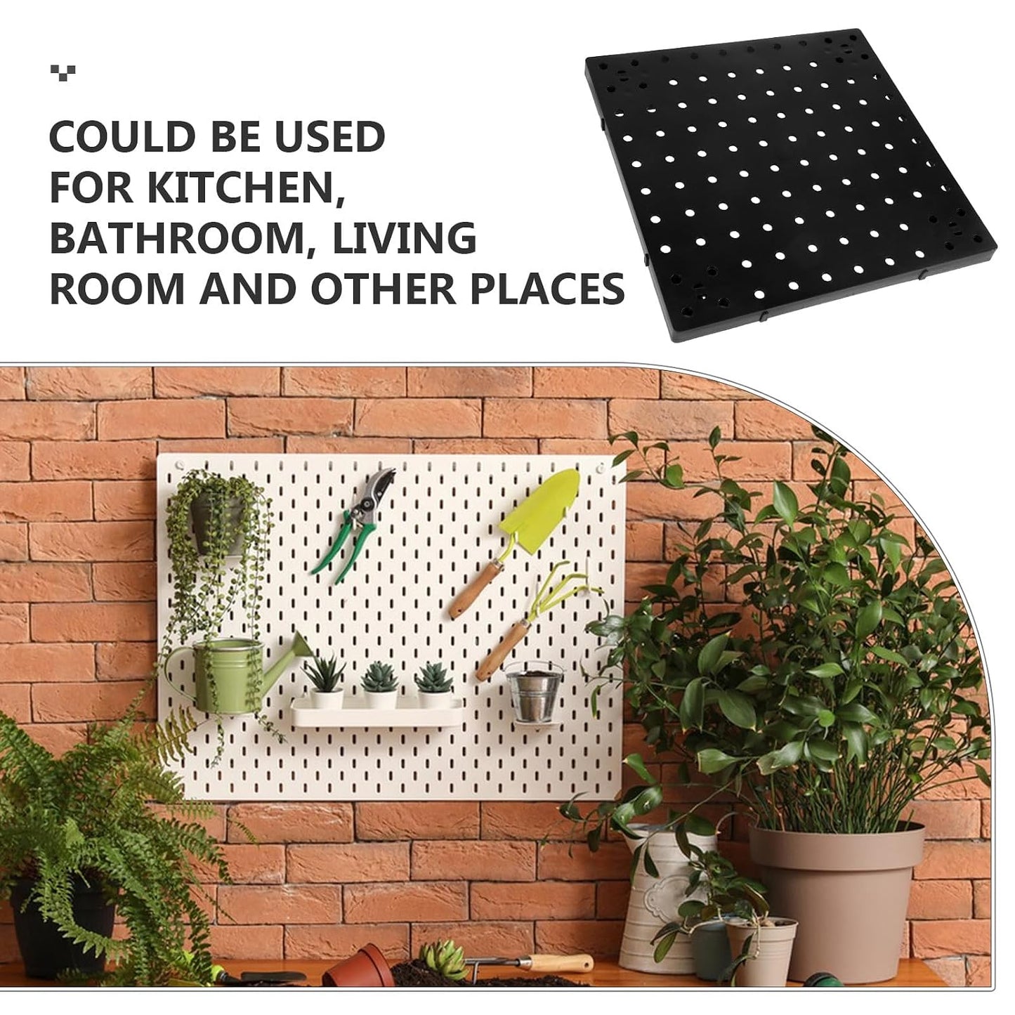  Cabilock Panneau Perforé Et Rangement Organisateur Mural En Plastique Noir, Gain De Place Pour Atelier De Loisirs Créatifs, Pour Salle De Bain Et Établi