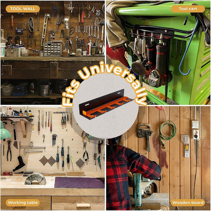 Genérico Organisateur D'outils Pneumatiques | Étagère Murale Avec 5 Fentes Pour Stockage, Crochet Pour Outils électriques, Perceuse, Tournevis, Meuleuse, Appareils électriques, Atelier