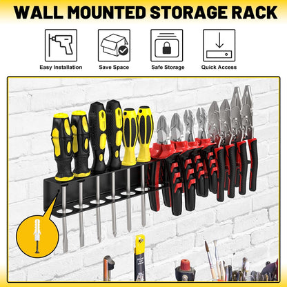  Lot De 2 Supports Muraux Pour Tournevis, Organiseur De Pinces, Support Mural Pour Tournevis, Rangement D'outils De Garage Pour Garage, Atelier, Bord D'établi