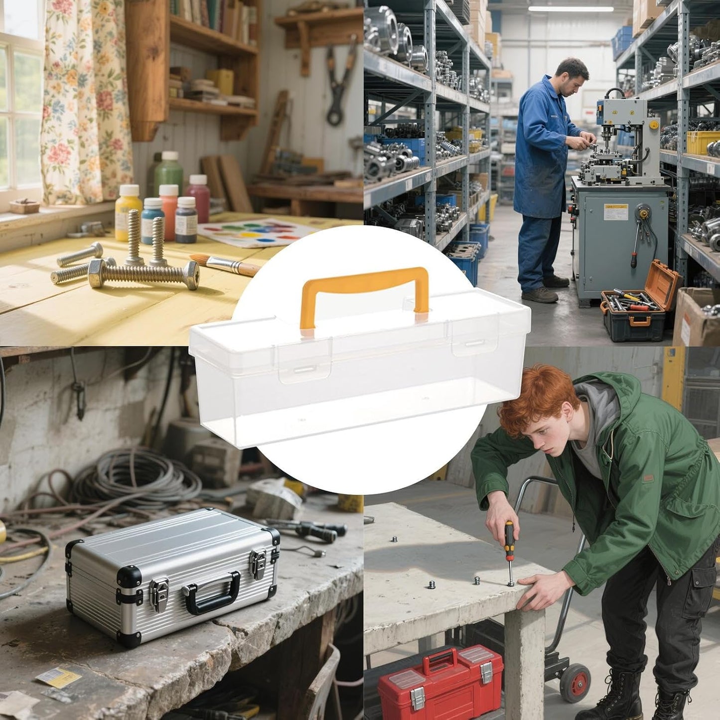  Organisateur De Petite Boîte à Outils | Organisateur De Composants,Boîte De Stockage Compartimentée Transparente Pour Marqueurs Pinces Clés Écrous Électronique Perles Loisirs Créatifs