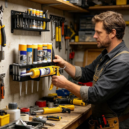  Support Porte-Tube À Graisse Mural | Rack De Rangement Pour Outils Tubulaires - Support Adhésif Mural,Pour Industrie, Maison, Garage, Atelier, Cabanon, Abri De Jardin, Entrepôt, Dépôt Et Le Stockage