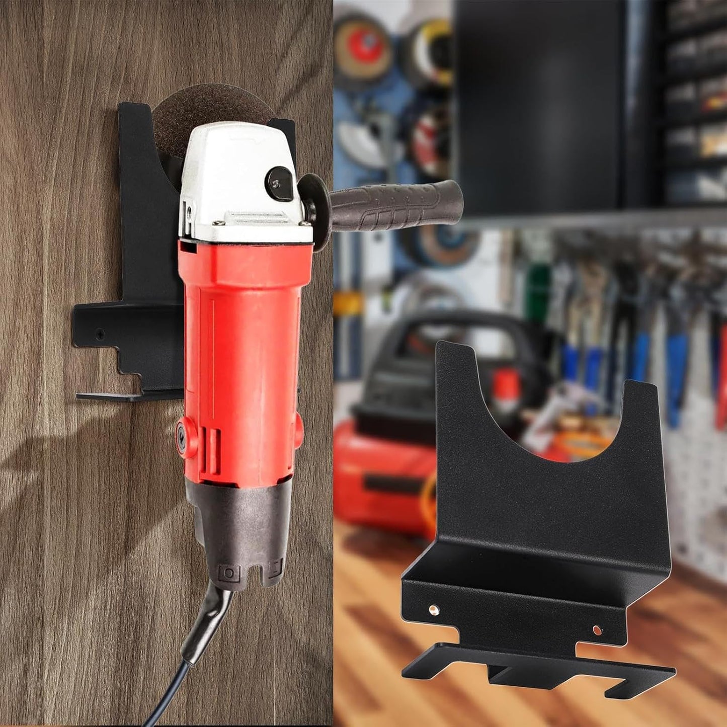 GENERIC Support Mural Pour Meuleuse D'angle | Support à Outils | Support De Rangement Pour Outils Pour Meuleuses De 12,7 Cm, Chantier, Maison, Sous-sol, Atelier, Professionnel, Garage