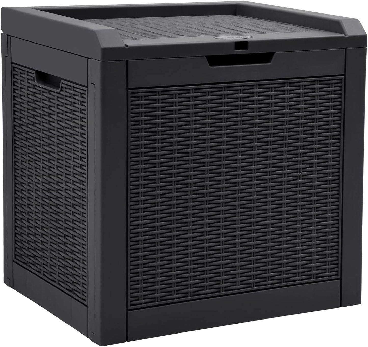  YITAHOME Boîte De Rangement D'extérieur En Rotin De 118 L, Boîte De Terrasse En Résine Imperméable Avec Couvercle Et Poignées Verrouillables, Rangement De Jardin Toutes Saisons Pour Coussins