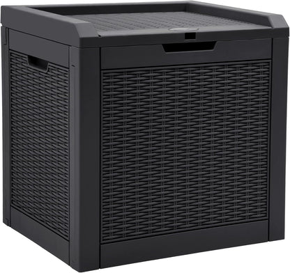  YITAHOME Boîte De Rangement D'extérieur En Rotin De 118 L, Boîte De Terrasse En Résine Imperméable Avec Couvercle Et Poignées Verrouillables, Rangement De Jardin Toutes Saisons Pour Coussins