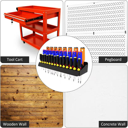  Support De Tournevis Mural Robuste De 40,6 Cm, Avec 3 Points De Fixation, Solution Compacte Pour Garage Et Atelier, étagère à Outils Robuste