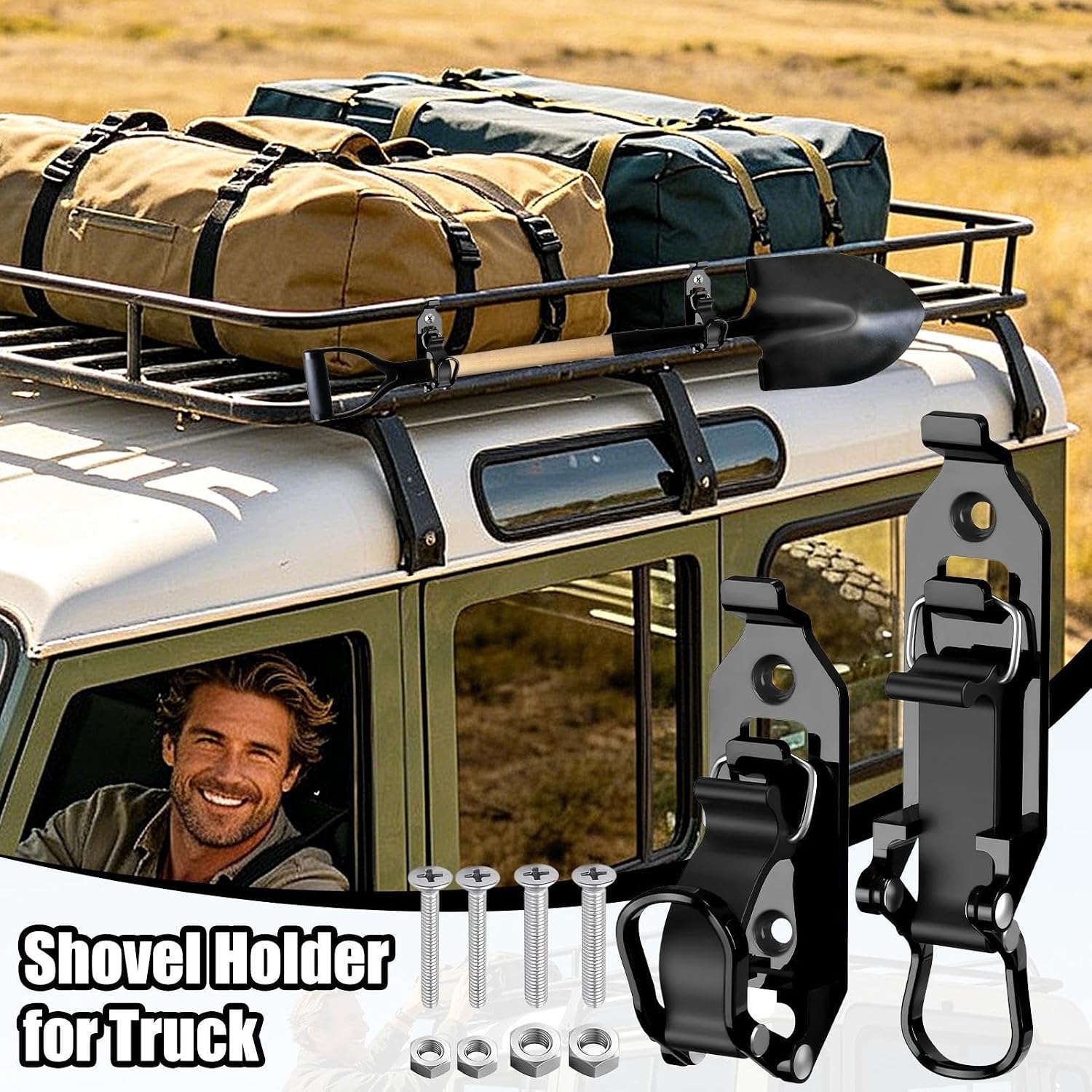  Lot De 2 Supports Muraux Pour Pelle - Fixation Murale - Fermeture Rapide - Support De Charge Lourde - Accessoires De Barres De Toit - Pour Lit, Garage, Camping-car, Transporteur, Travail, Voyage Hors