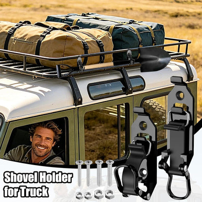  Lot De 2 Supports Muraux Pour Pelle - Fixation Murale - Fermeture Rapide - Support De Charge Lourde - Accessoires De Barres De Toit - Pour Lit, Garage, Camping-car, Transporteur, Travail, Voyage Hors