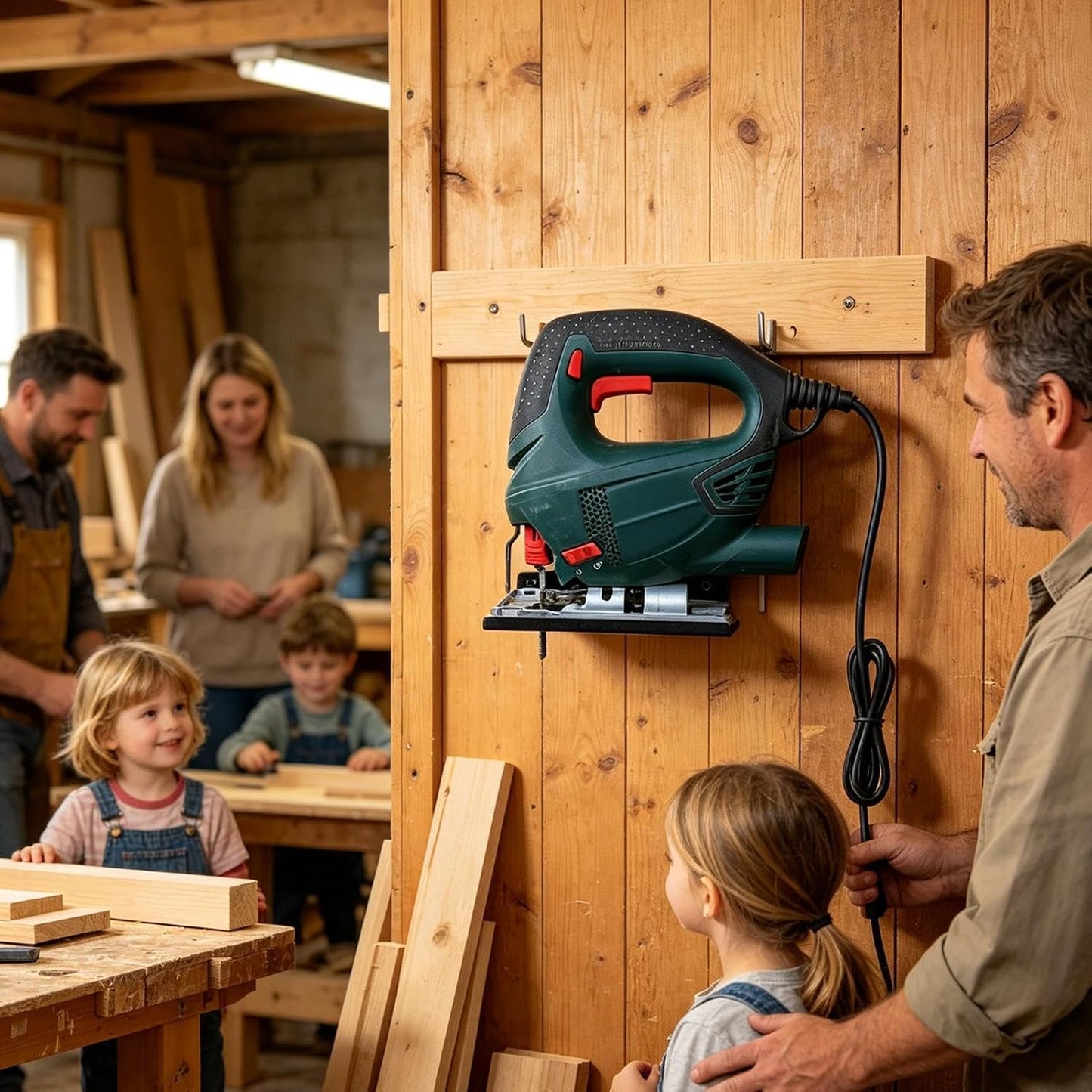 GENERIC Support Mural Pour Scie | Porte-outils électriques En Métal Très Résistant Et Peu Encombrant – Support Mural Pour Scie | Pour Jardin, Atelier, Intérieur, Magasin, Maison