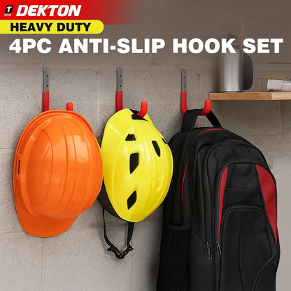  DEKTON Lot De 4 Crochets Muraux à Usage Général De 12 Cm X 8,5 Cm – Capacité Maximale De 25 Kg | Idéal Pour Accrocher Des Outils, Manteaux, Sacs, Et Plus Encore | Construction En Métal Durable Et