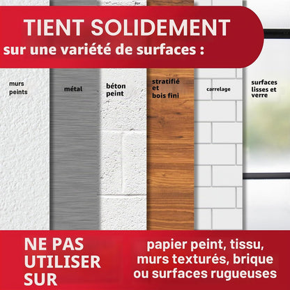  Command Crochet Mural Pour Balai Et Serpillère, Sans Dommages, Support Mural Pour Balai Et Serpillère, Sans Outils, Organisateur De Nettoyage Pour Les Espaces De Vie, 2 Cintres Et 4 Bandes De Commande