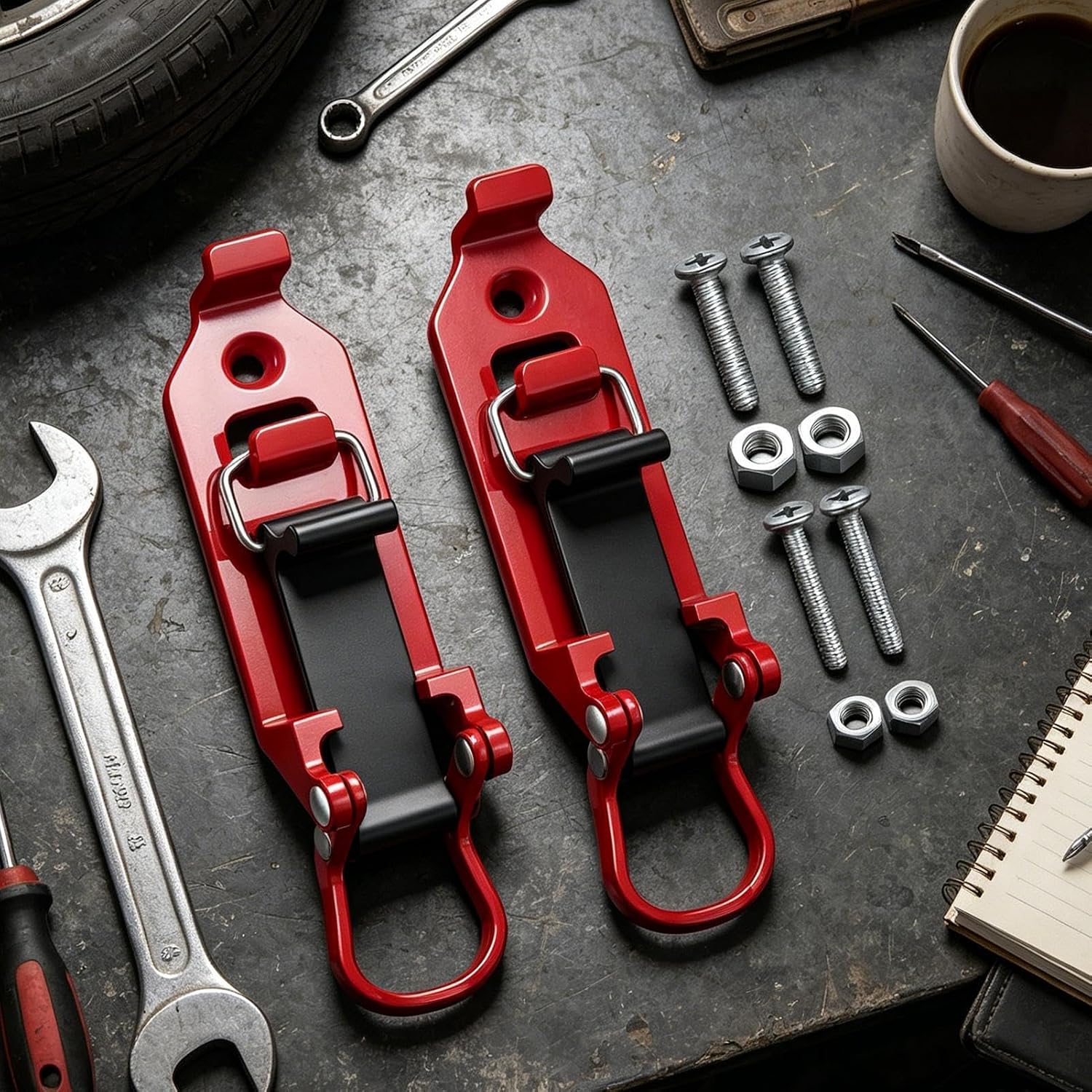  Generisch Lot De 2 Supports Muraux Pour Camion - Support Mural En Métal - Porte-outils De Tracteur - Pour Lit, Garage, Camping-car, Camionnette, Travail, Trajet Interurbain, Véhicule Utilitaire